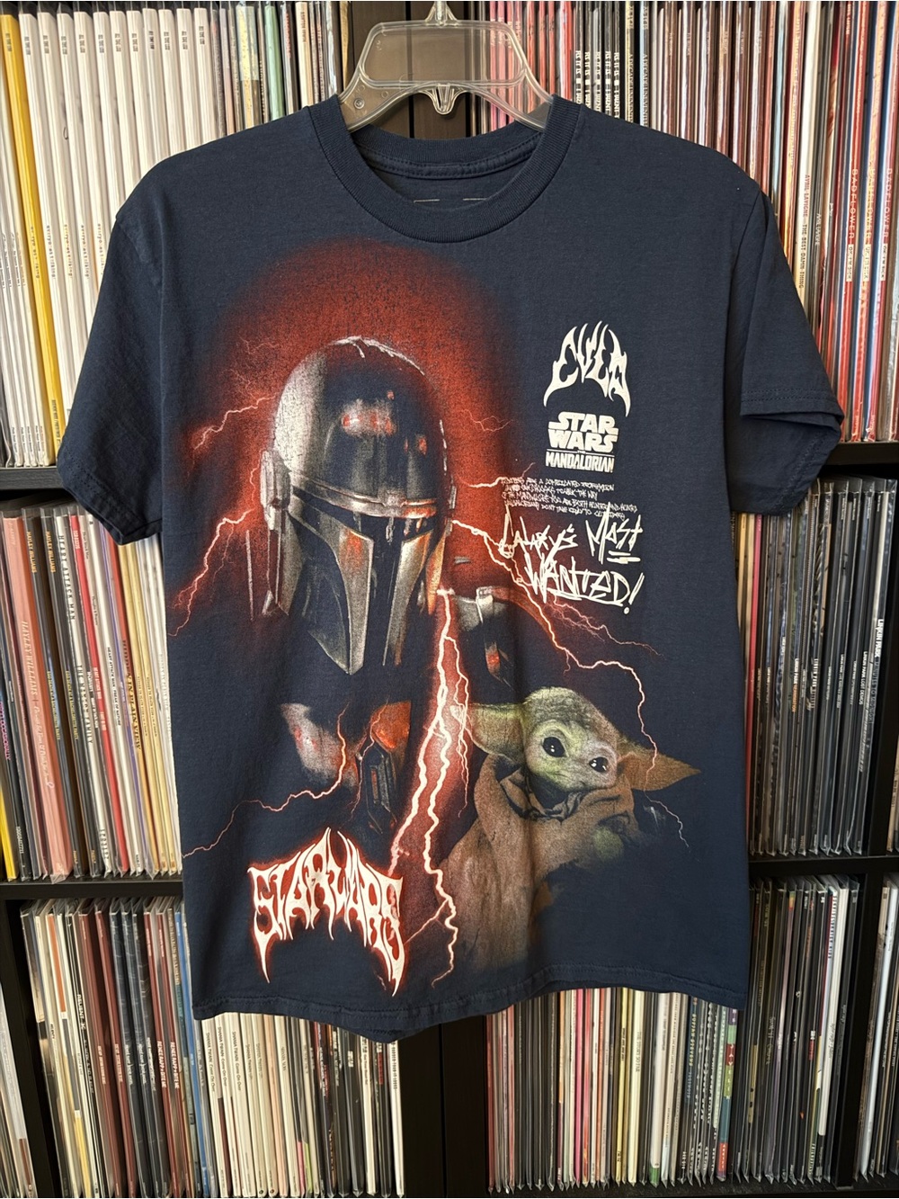 Star Wars The Mandalorian and Grogu Navy Graphic T-Shirt